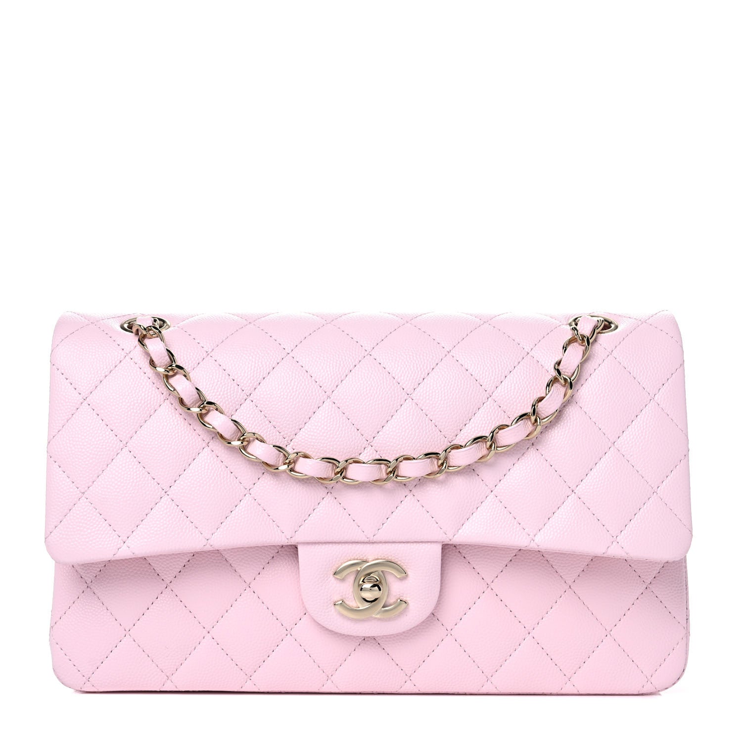 Chanel Caviar Quilted Medium Double Flap Light Pink 1 of 9