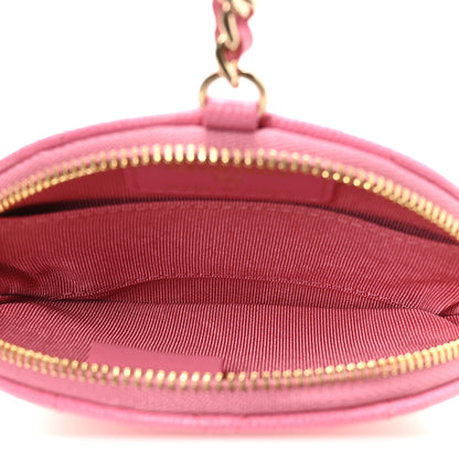 Chanel Caviar Quilted Round Clip On Coin Purse Pink 5 of 8