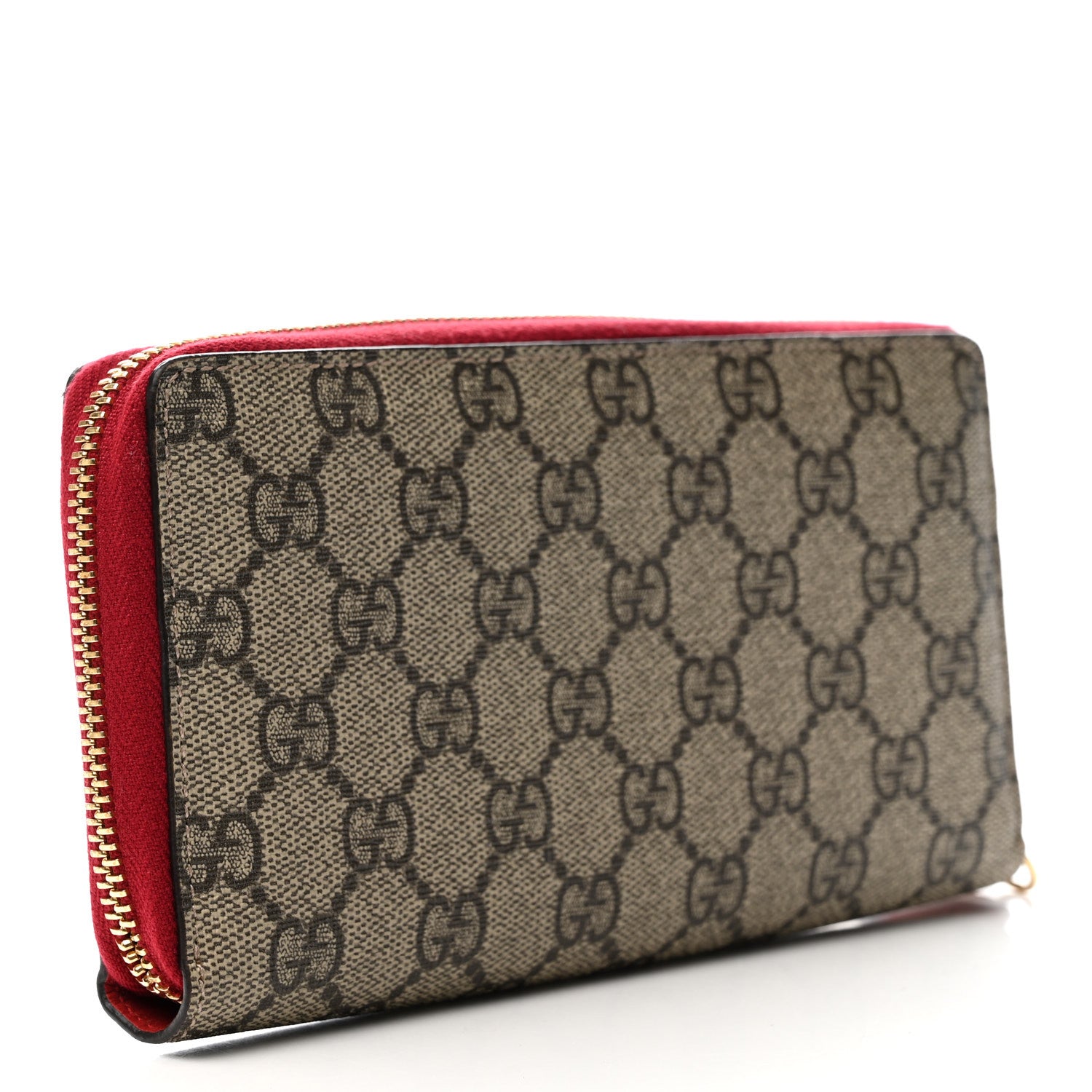 Gucci GG Supreme Monogram Mystic Cat Zip Around Wallet Red 3 of 10