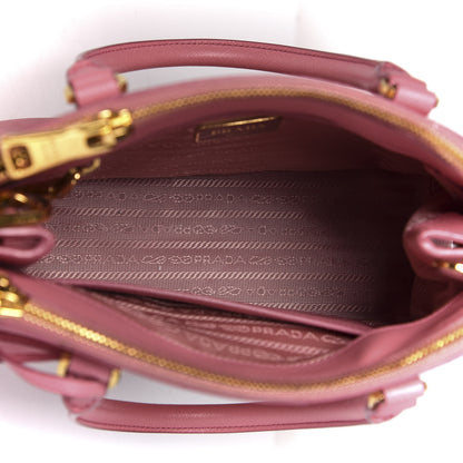 Prada Saffiano Small Double Zip Galleria Tote Geranio 5 of 10