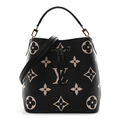 Louis Vuitton Empreinte Monogram Giant Neonoe MM Black Beige 1 of 12