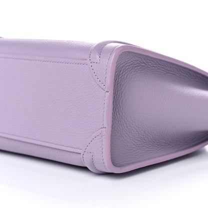Celine Drummed Calfskin Nano Luggage Lilac 10 of 12