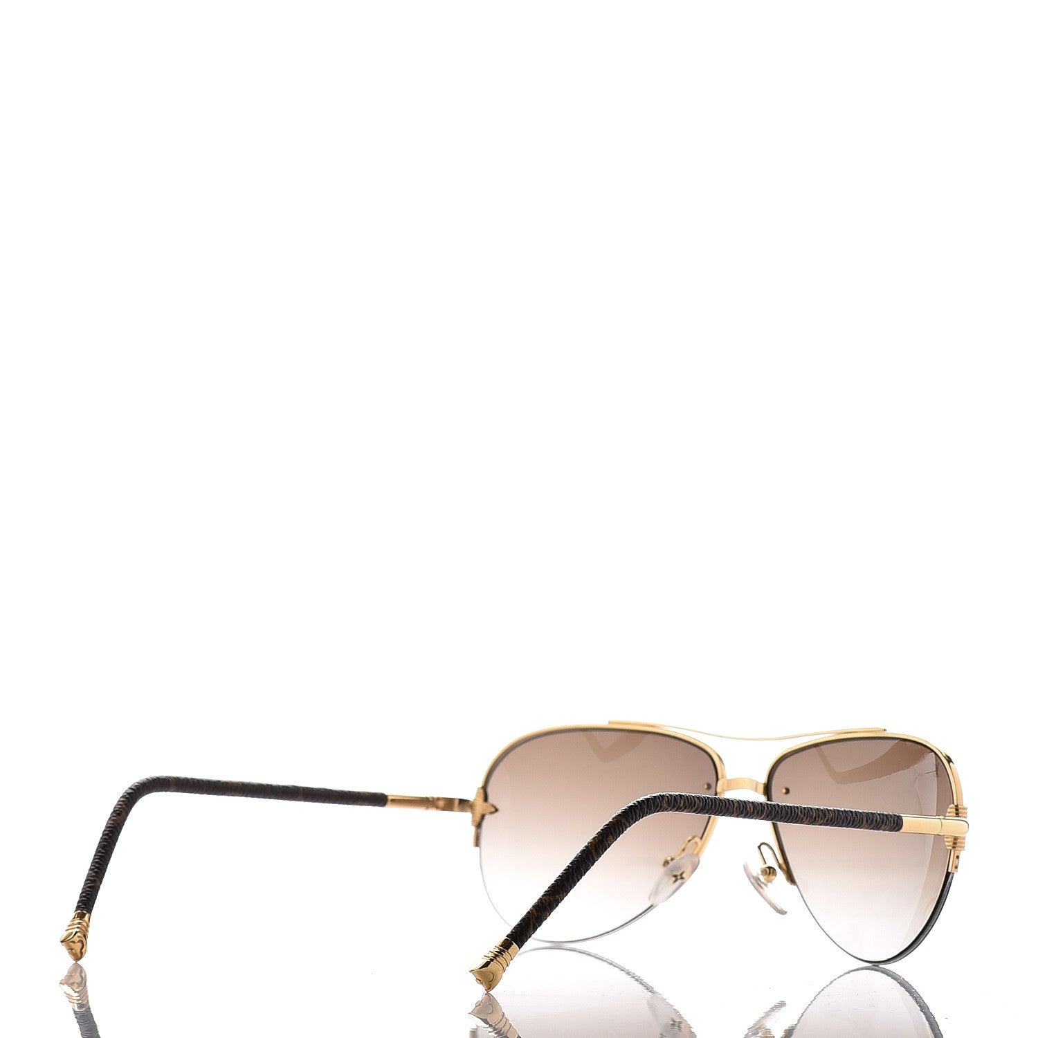 Louis Vuitton Monogram Petite Viola Pilote Aviator Sunglasses Z0571U Brown 4 of 7