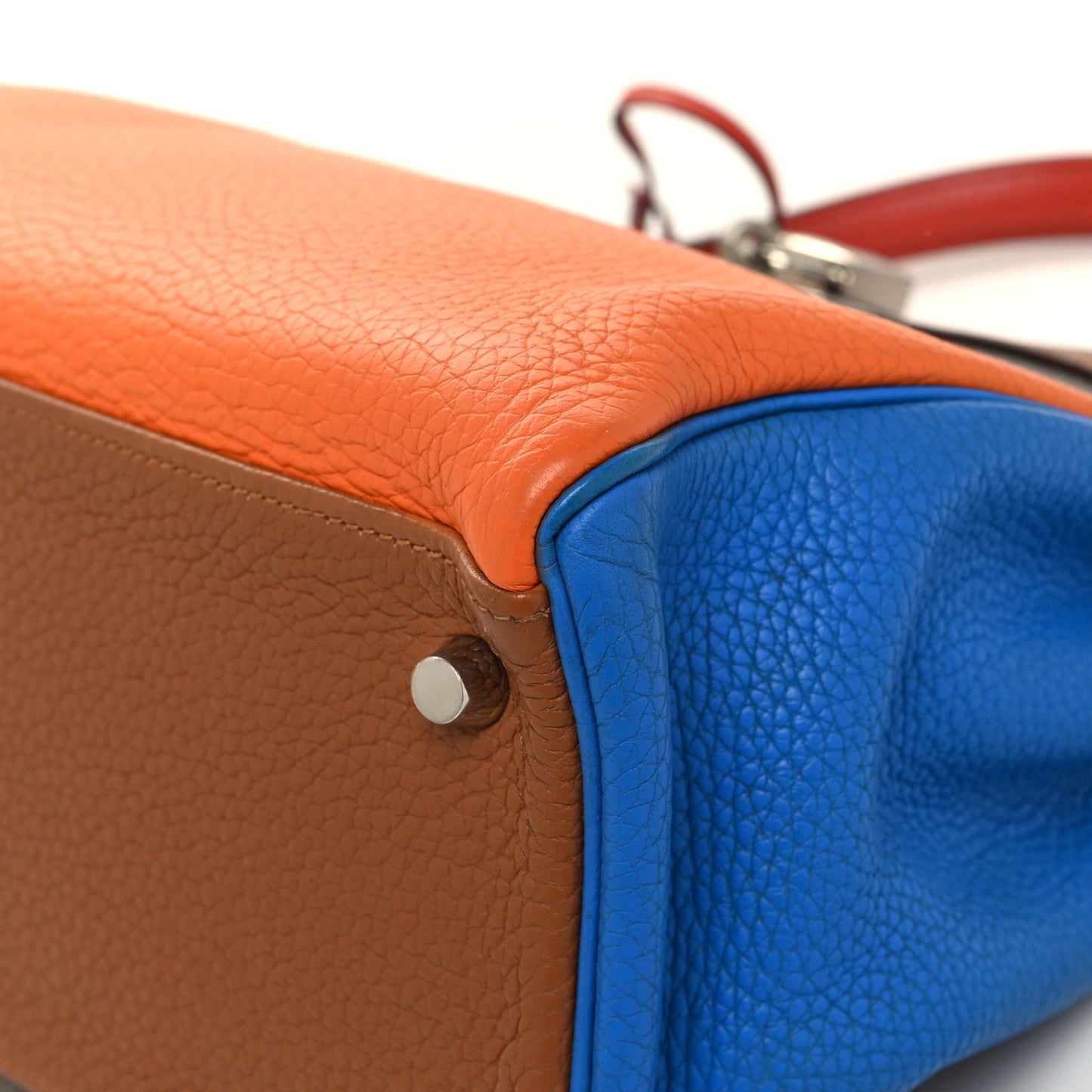 Taurillon Clemence Arlequin Kelly Retourne 32 Orange Sanguine Gold