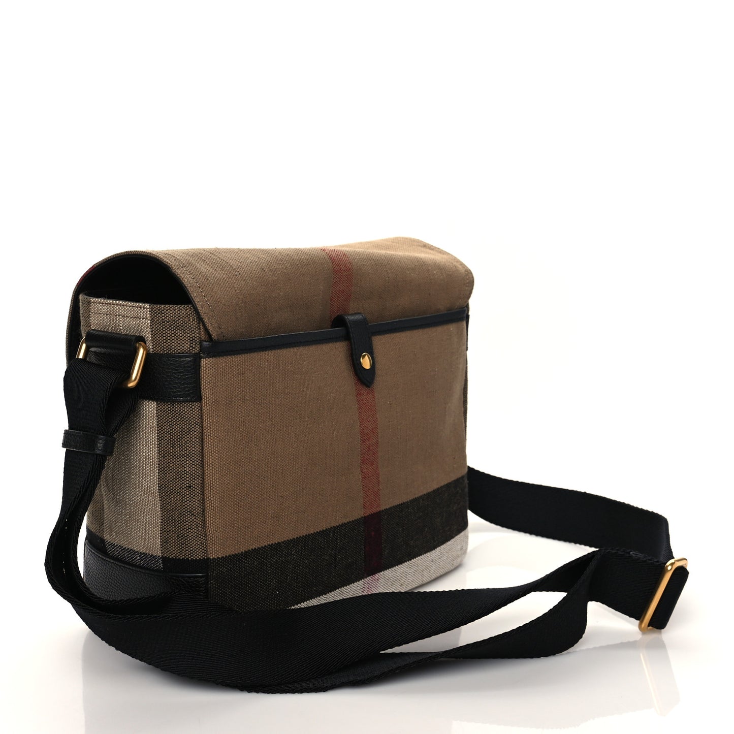 Canvas Mega Check Large Baildon Messenger Bag Black