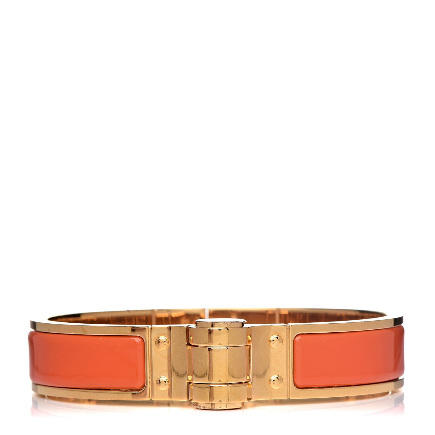 Enamel Charniere Uni Narrow Hinged Bracelet S Orange
