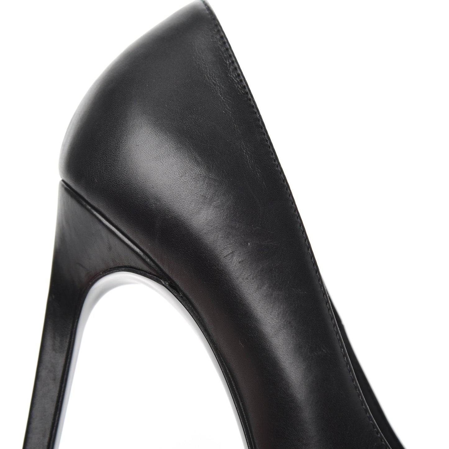 Calfskin Studded Cap Toe Janis 105 Platform Pumps 38 Black