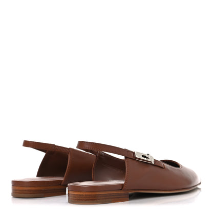 Hermes Nappa Lovely Slingback Flats 36 Gold 5 of 9
