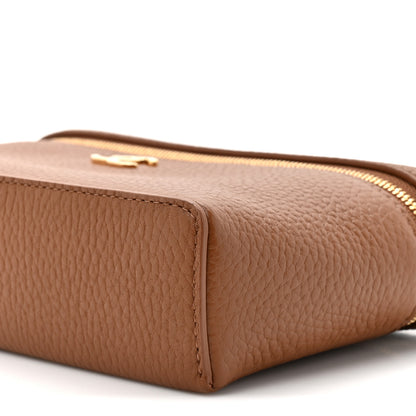 Chanel Grained Calfskin Top Handle Slim Vanity Case With Chain Camel 8 of 10