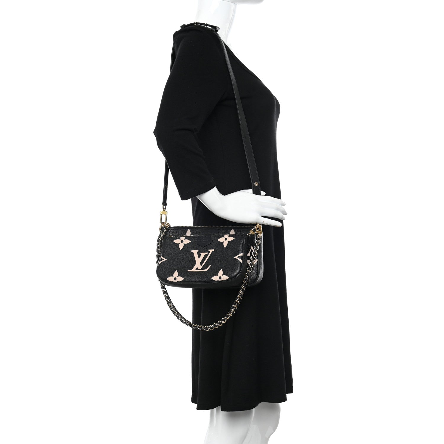 Louis Vuitton Empreinte Monogram Giant Multi Pochette Accessories Black Beige 2 of 10