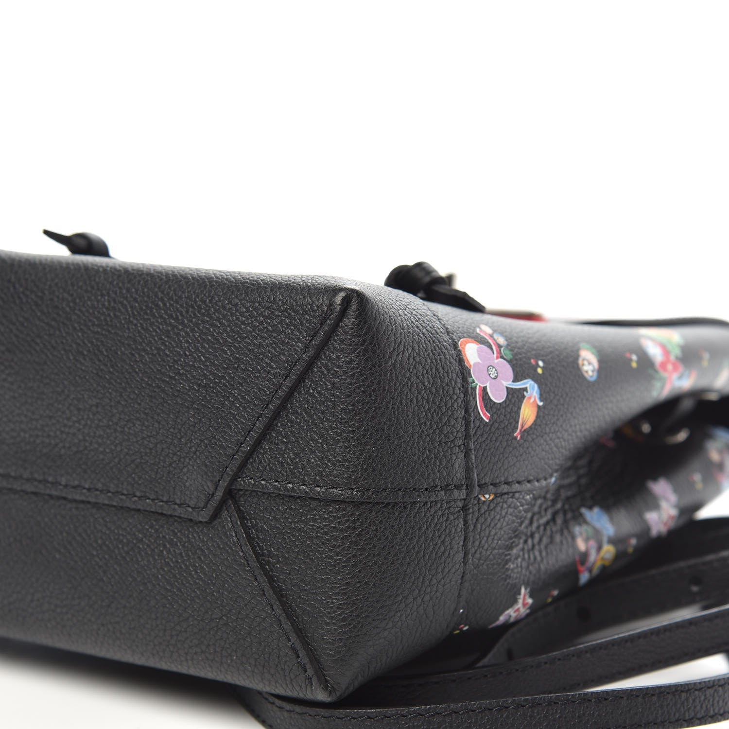 Louis Vuitton Calfskin Flower Lockme Mini Backpack Black Multicolor 7 of 7