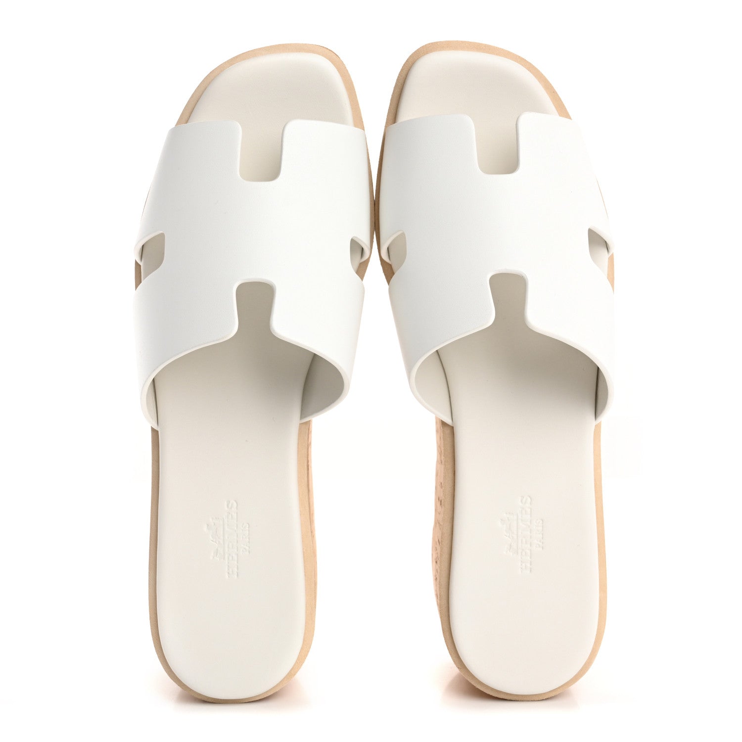 Hermes Calfskin Cork Eze 30 Sandals 38 White 2 of 10