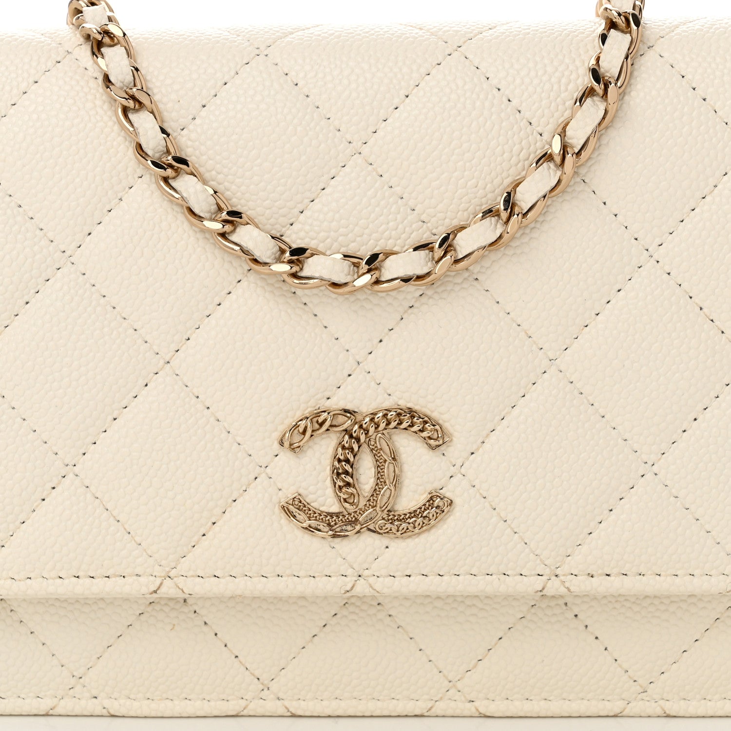 Chanel Caviar Quilted Multi Chain Wallet On Chain WOC White 9 of 13