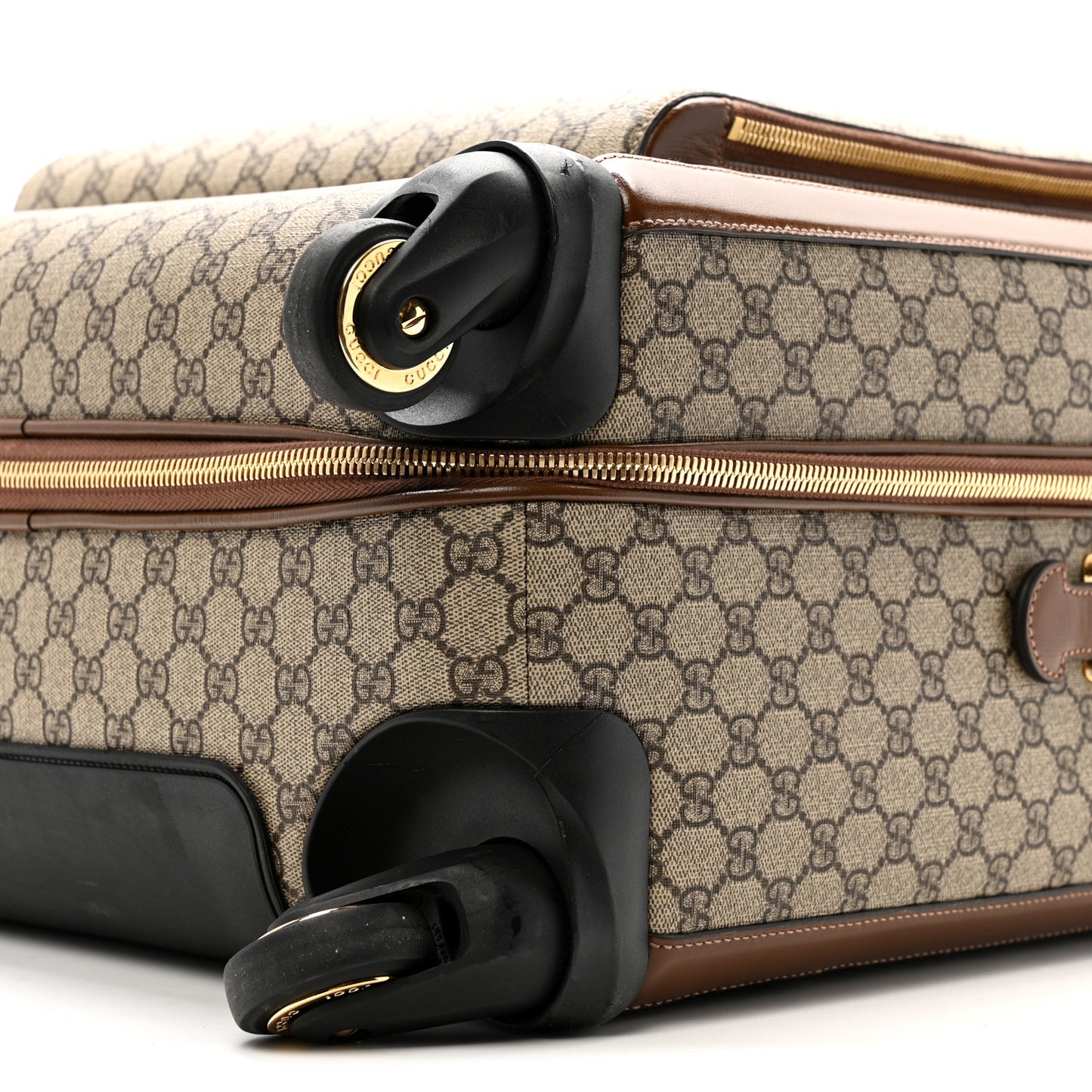 GG Supreme Monogram Azalea Calfskin Retro Interlocking G Carry On Trolley Beige Ebony Brown Sugar