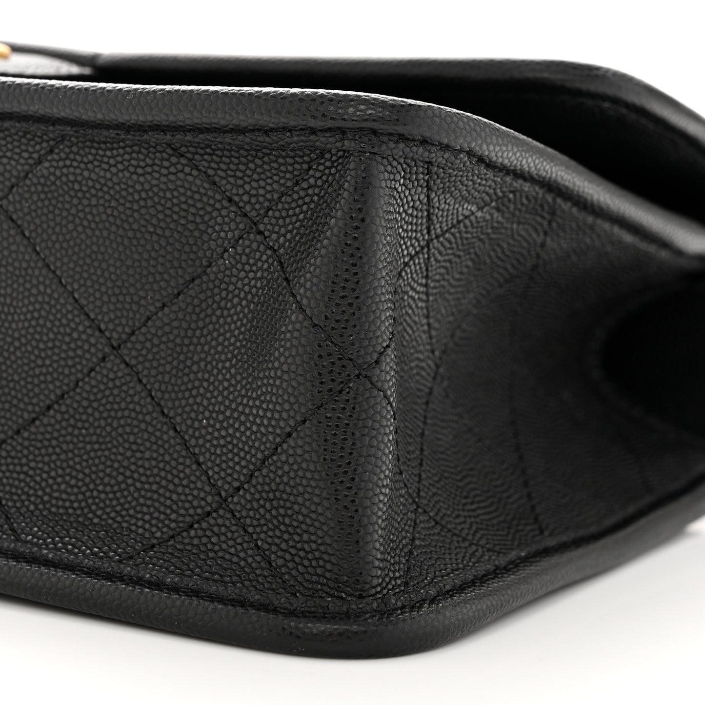 Caviar Quilted School Memory Small Top Handle Flap Black