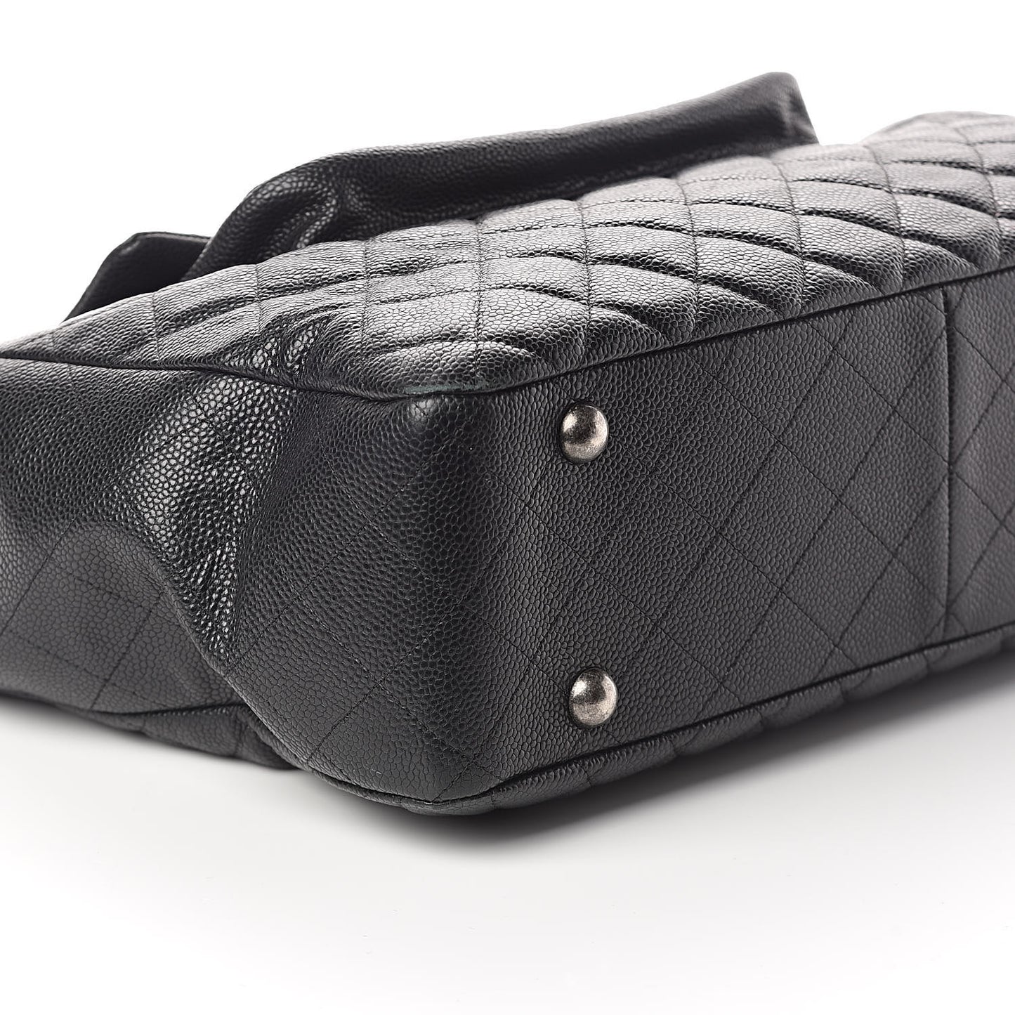 Caviar Quilted Flap Tote Black