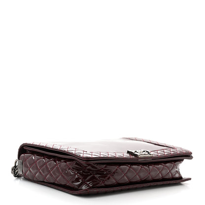 Chanel Patent Large Boy Reverso Flap Burgundy 4 of 14
