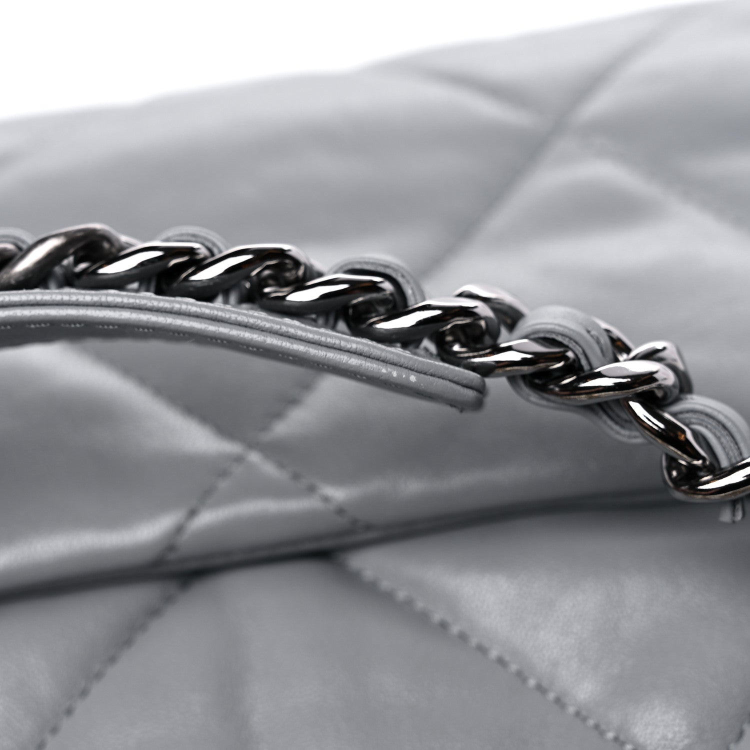 Chanel Lambskin Quilted Medium Chanel 19 Flap Grey 11 of 12