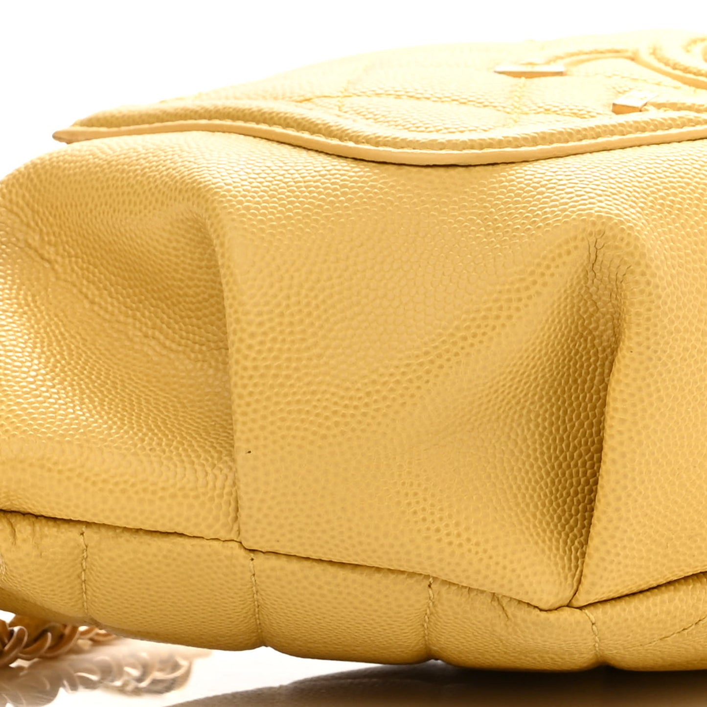 Caviar Quilted Filigree Waist Bag Yellow