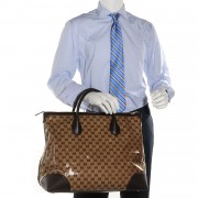 Gucci Crystal Monogram Large Tote Dark Brown 2 of 14