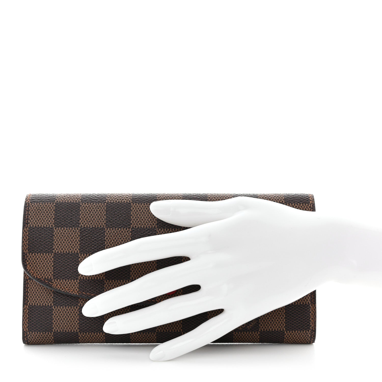 Louis Vuitton Damier Ebene Emilie Wallet Red 2 of 14
