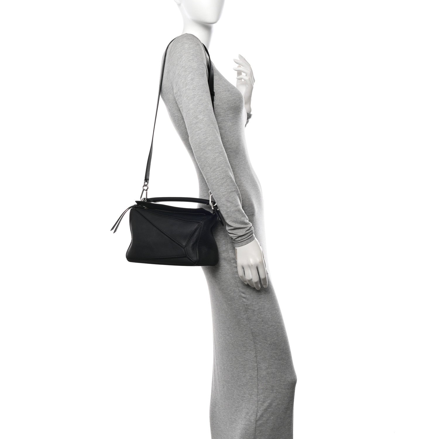 Loewe Calfskin Small Puzzle Bag Black 2 of 15
