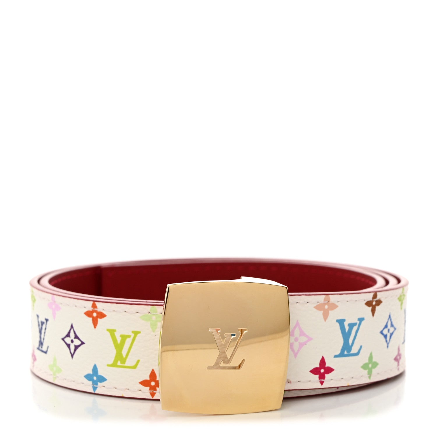 Louis Vuitton Monogram Multicolor LV Cut Reversible Belt 85 34 White Grenade 1 of 6
