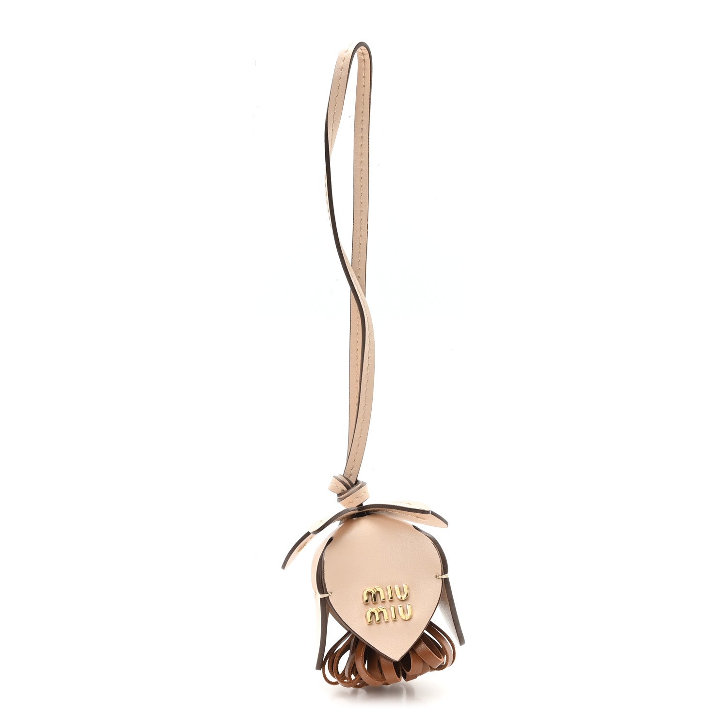Miu Miu Calfskin Trick Bag Charm Powder Beige Cognac 1 of 5