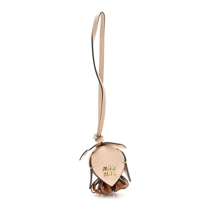 Miu Miu Calfskin Trick Bag Charm Powder Beige Cognac 1 of 5