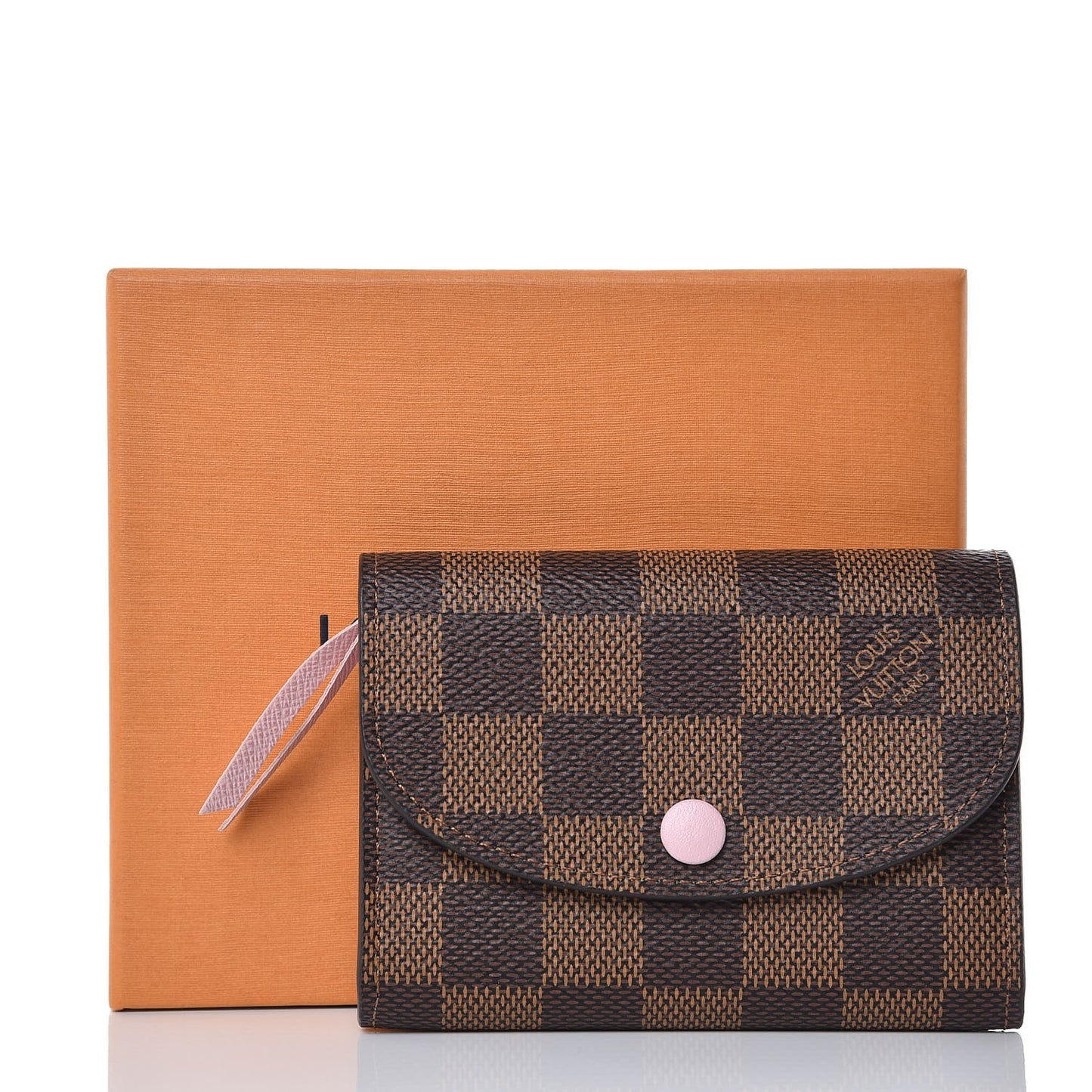 Damier Ebene Rosalie Coin Purse Rose Ballerine