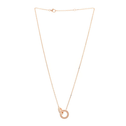 Cartier 18K Pink Gold Diamond Interlocking LOVE Paved Necklace 3 of 5