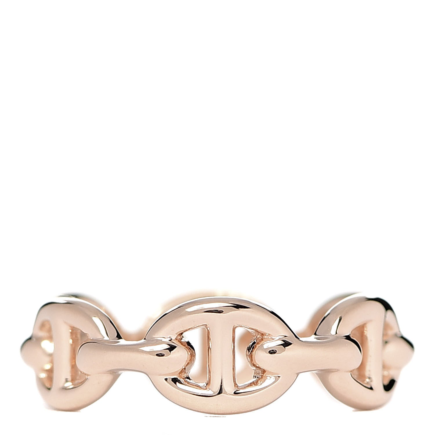 Hermes 18K Rose Gold PM Chaine D'Ancre Enchainee Ring 47 4 3 of 6