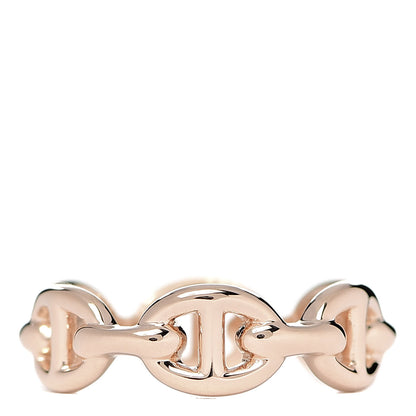 Hermes 18K Rose Gold PM Chaine D'Ancre Enchainee Ring 47 4 3 of 6