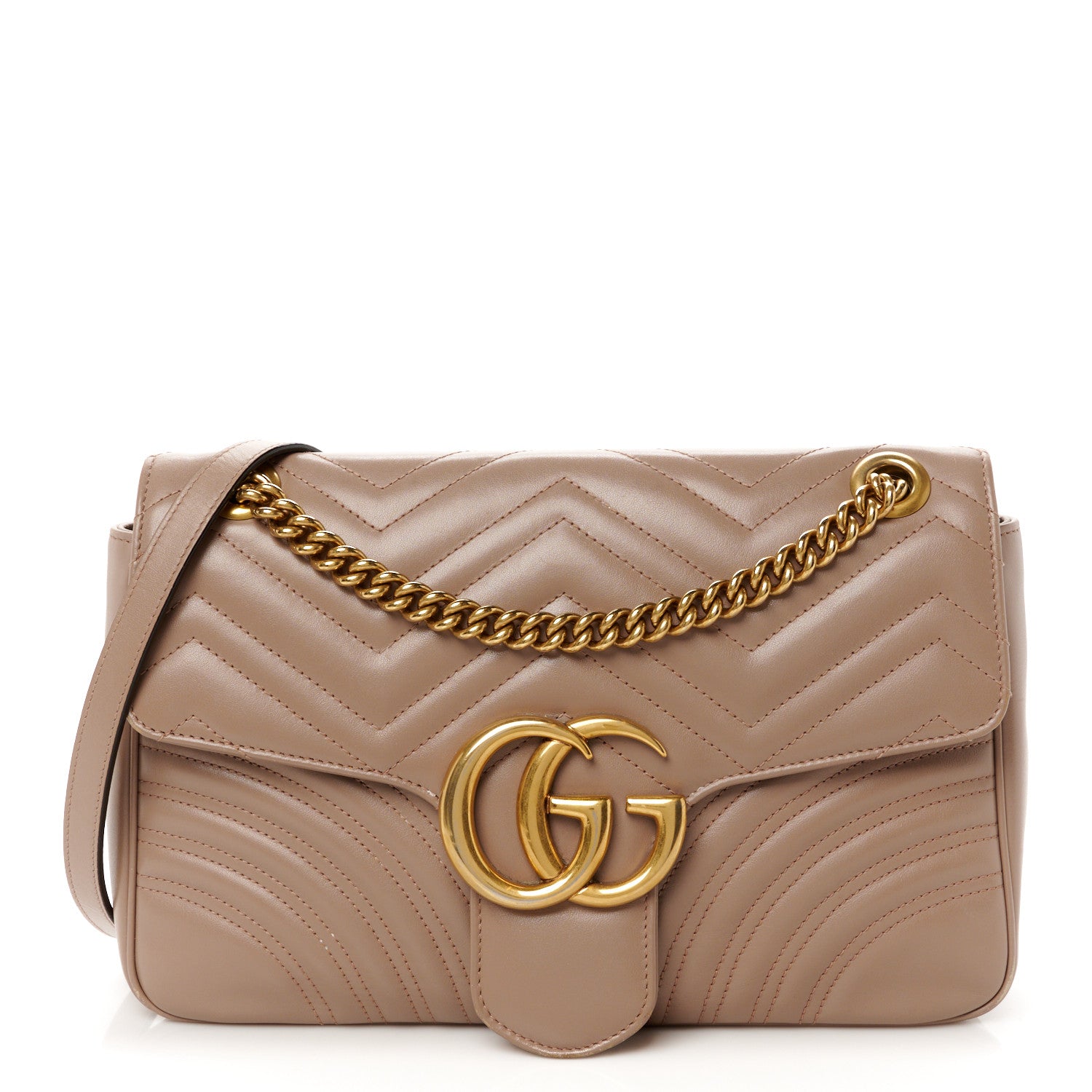 Gucci Calfskin Matelasse Medium GG Marmont Shoulder Bag Porcelain Rose 1 of 12