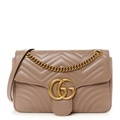 Gucci Calfskin Matelasse Medium GG Marmont Shoulder Bag Porcelain Rose 1 of 12
