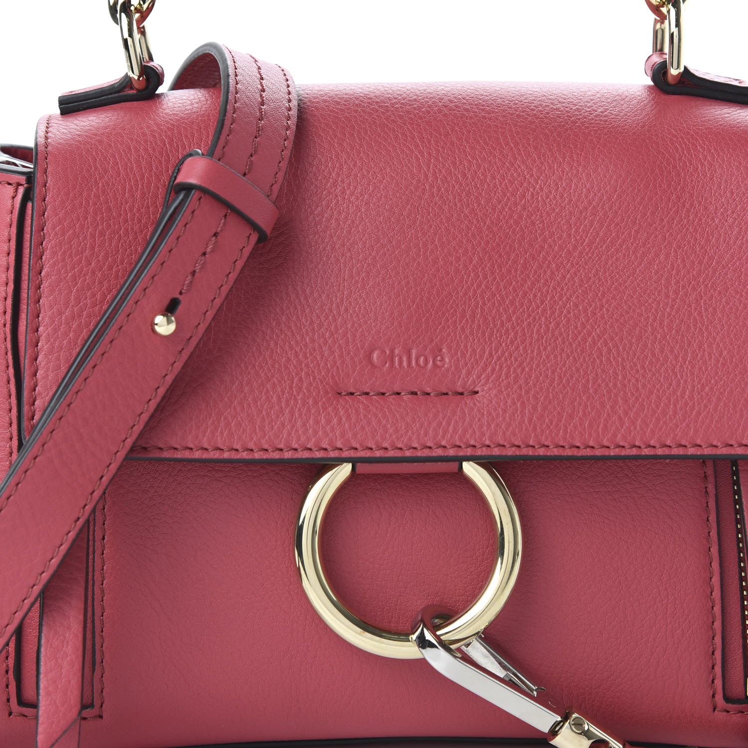 Chloe Calfskin Mini Faye Day Shoulder Bag Scarlet Pink 9 of 9