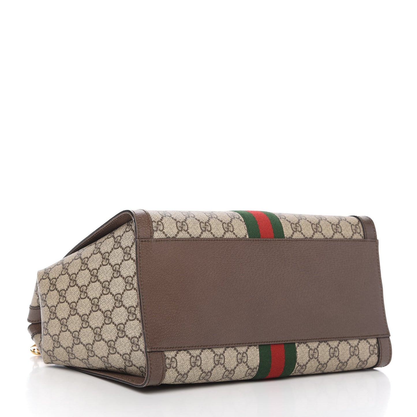 GG Supreme Monogram Web Medium Ophidia Tote Bag Brown