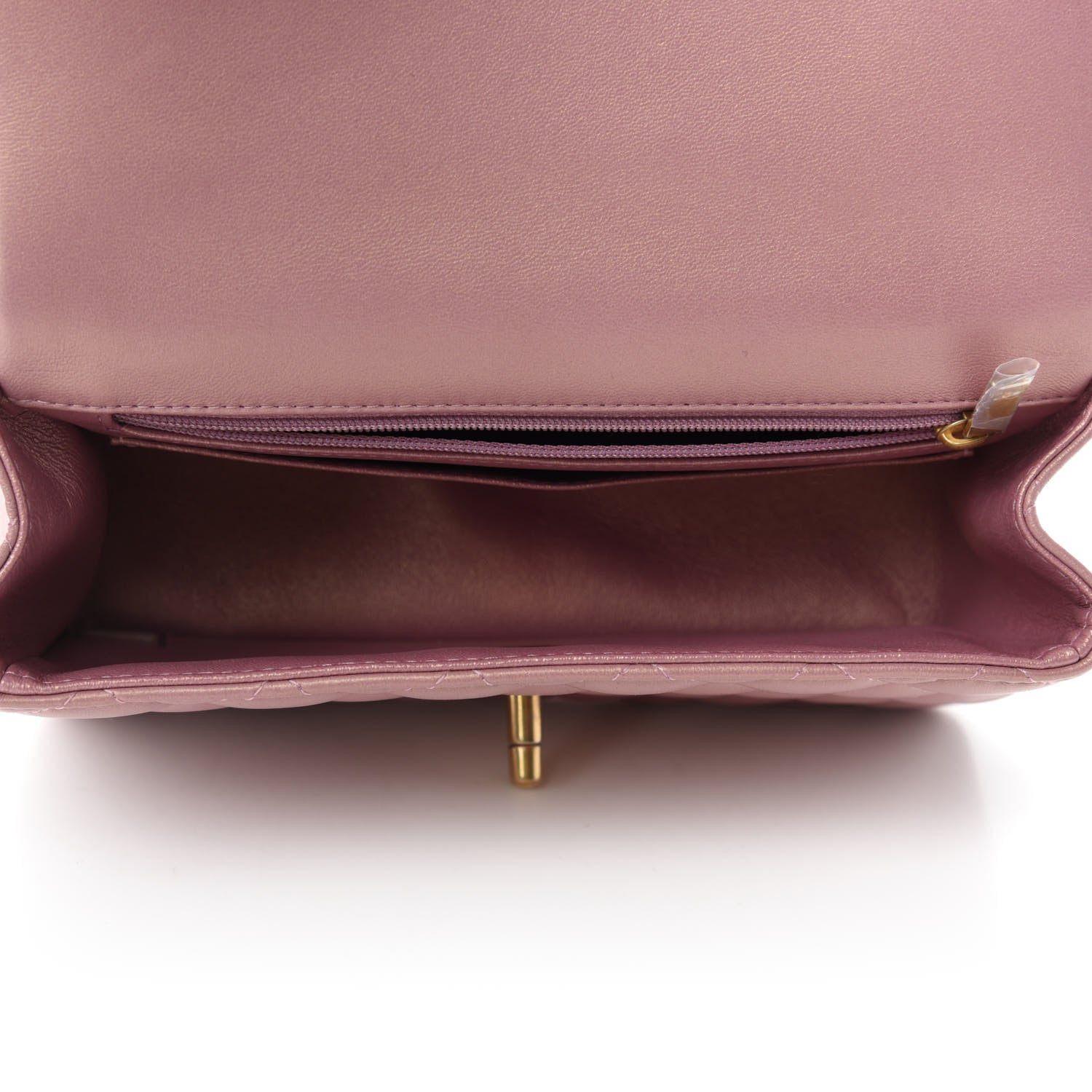 Chanel Iridescent Lambskin Quilted Mini Top Handle Rectangular Flap Pink 5 of 10