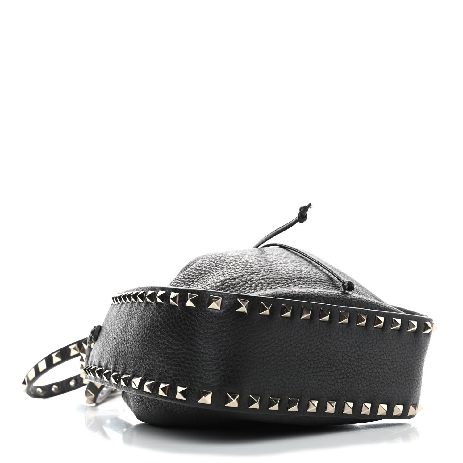 Valentino Garavani Grained Calfskin Rockstud Bucket Bag Black 3 of 4