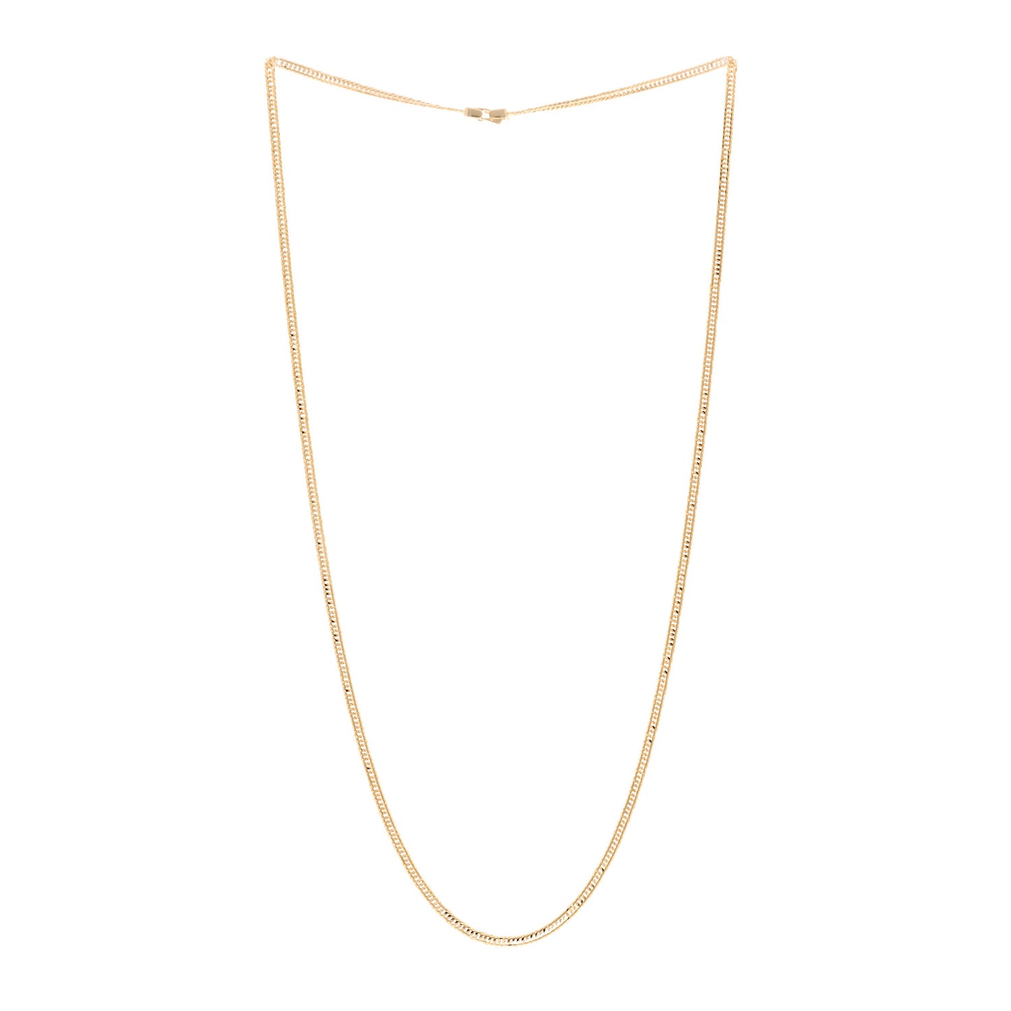 18K Yellow Gold Curb Chain Necklace 19.75"