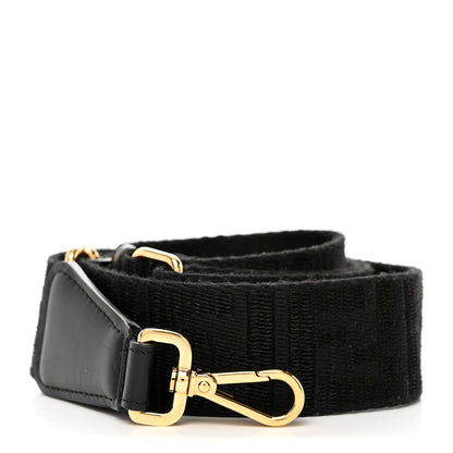 Fendi Jacquard Ribbon Vitello King FF Bi-Color Intreccio Adjustable Strap You Black 1 of 5