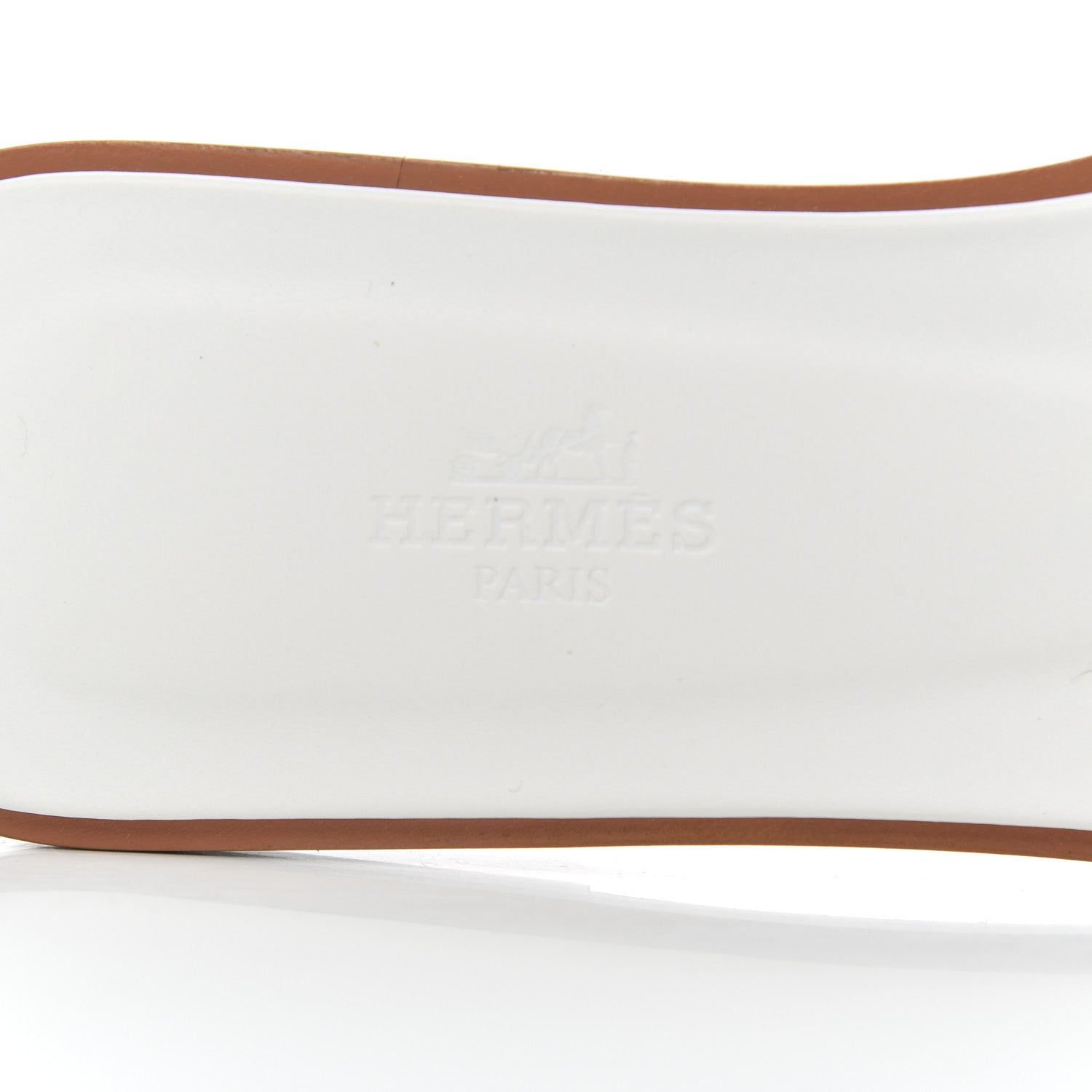 Hermes Box Calfskin Oran Sandals 38 White 6 of 10