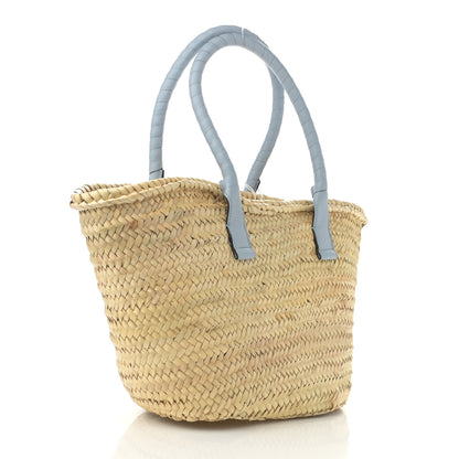 Chloe Raffia Small Grain Calfskin Medium Marcie Basket Shady Blue 3 of 9