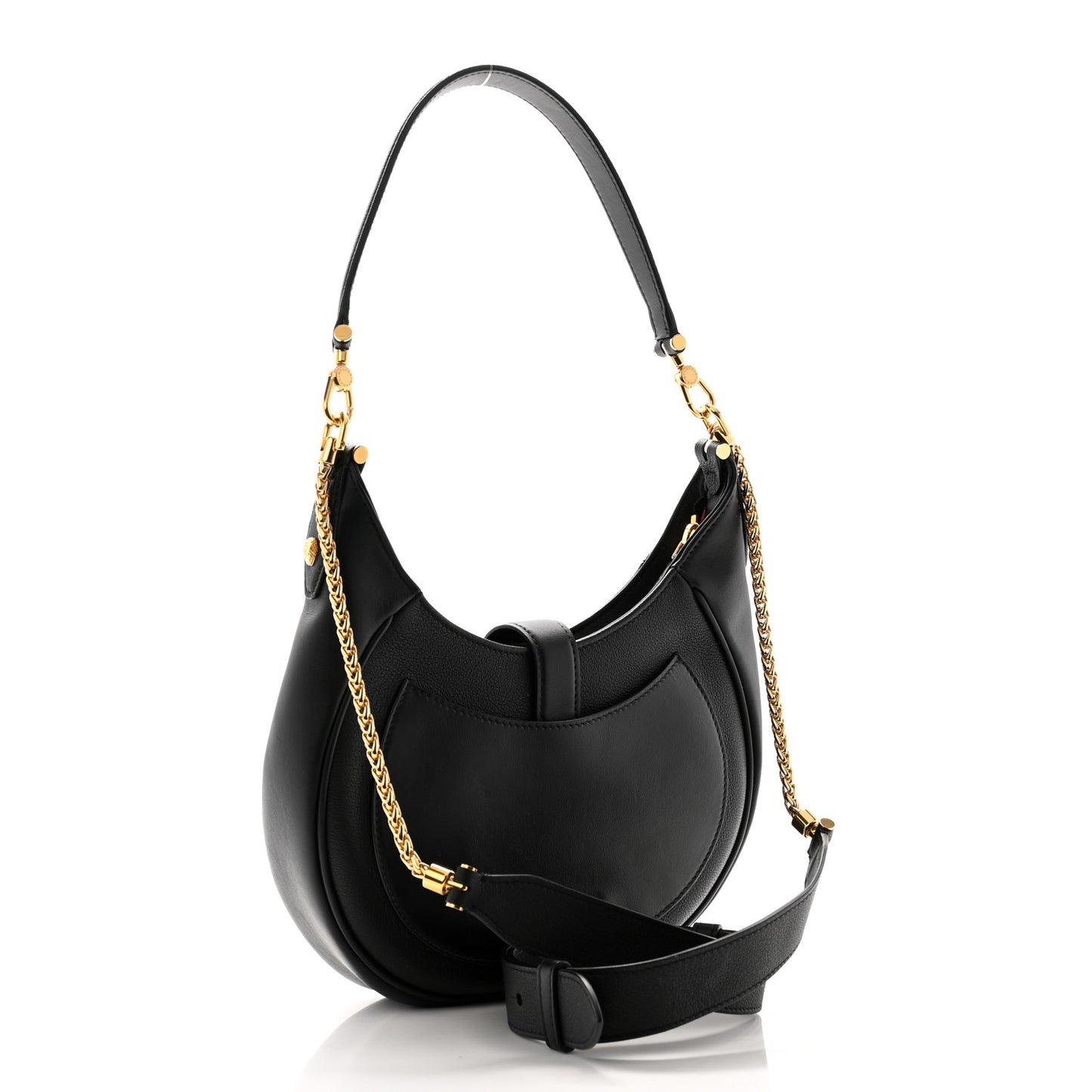 Urban Grain Smooth Calfskin Serpenti Ellipse Shoulder Bag Black