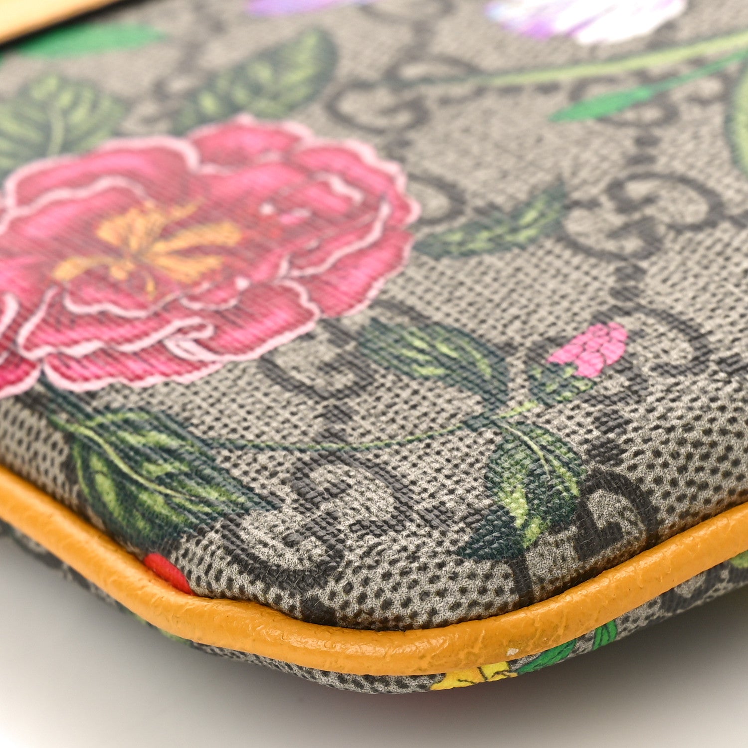 Gucci GG Supreme Monogram Flora Large Ophidia Pouch Clutch Beige Multicolor Crop 8 of 9