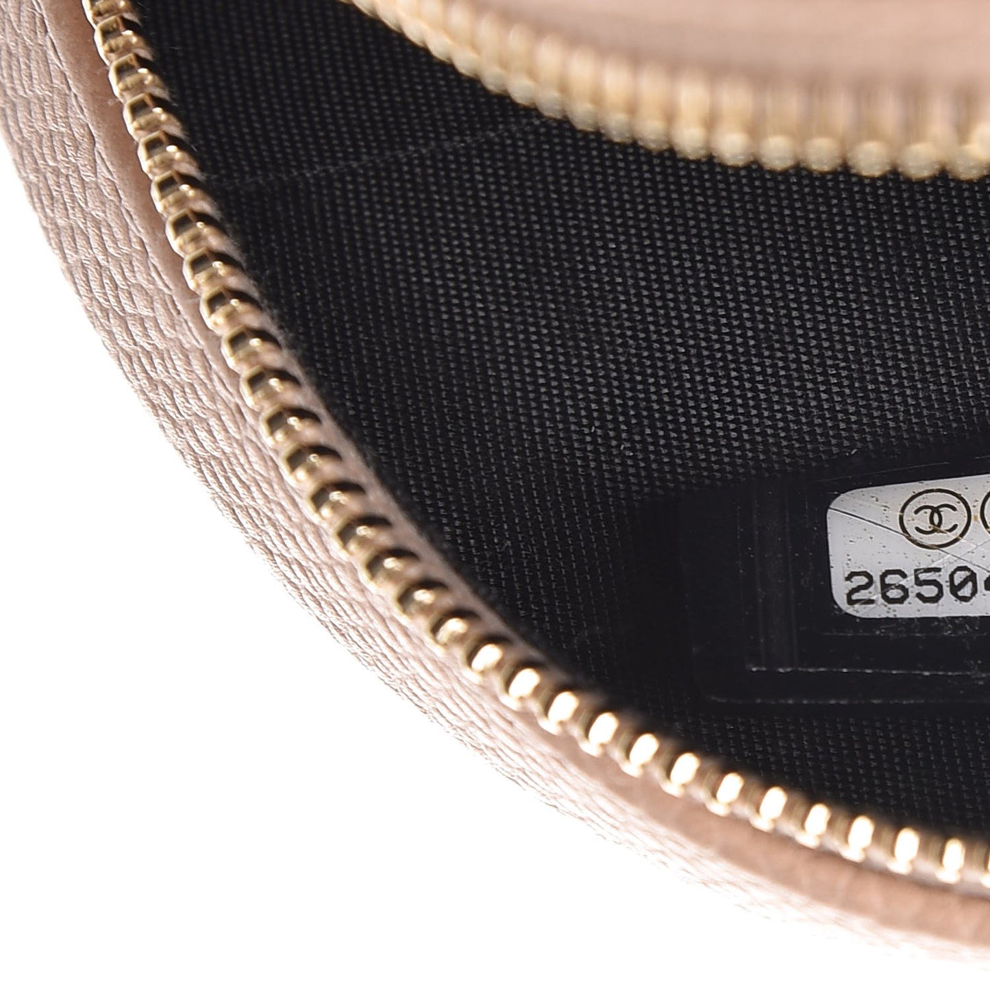 Caviar Quilted Round Filigree Crossbody Beige Black