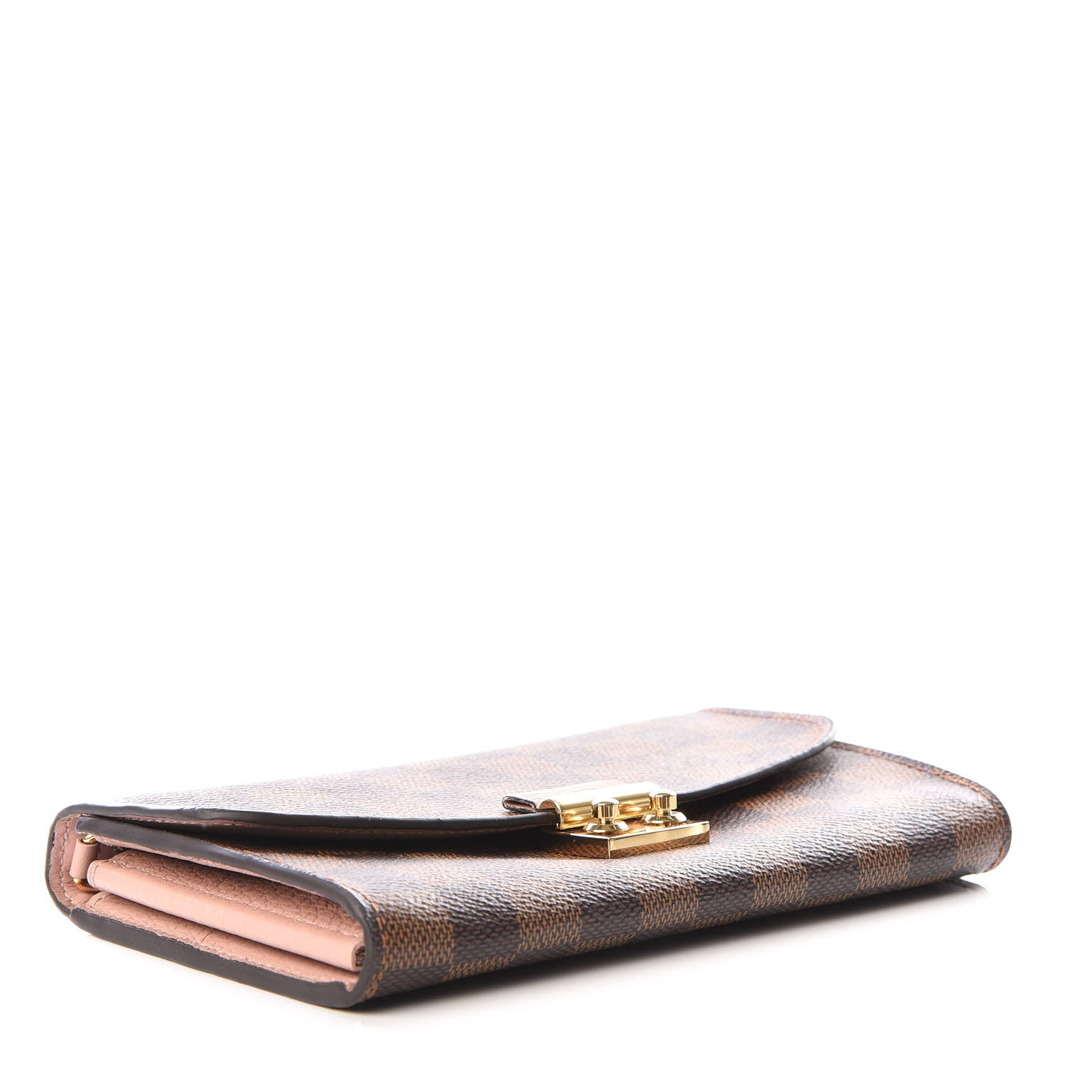 Louis Vuitton Damier Ebene Croisette Chain Wallet Rose Ballerine 3 of 8