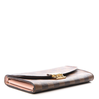 Louis Vuitton Damier Ebene Croisette Chain Wallet Rose Ballerine 3 of 8