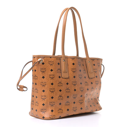 MCM Visetos Medium Liz Reversible Shopper Tote Cognac 2 of 6