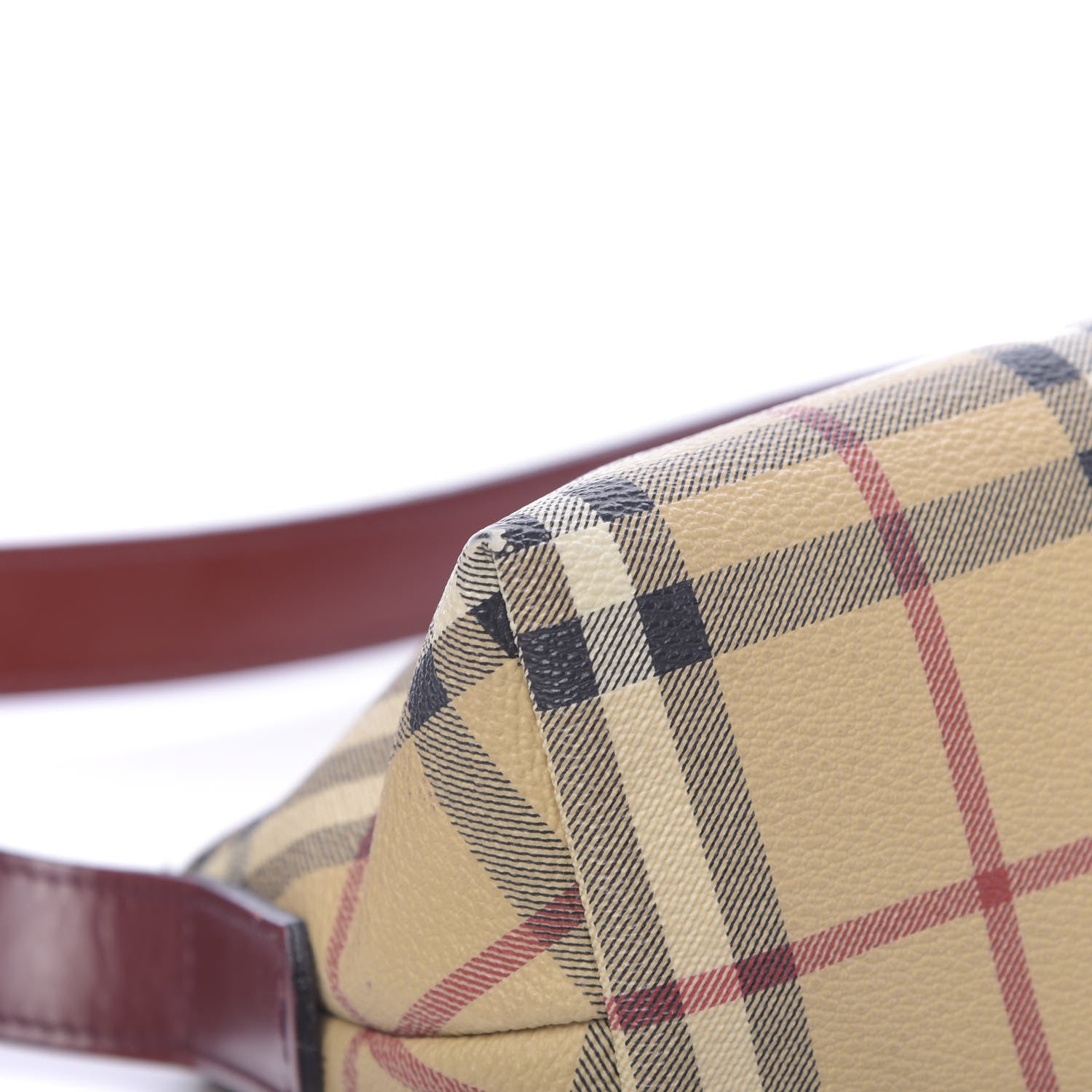 Burberry Haymarket Check Shoulder Bag Military Red 10 of 13